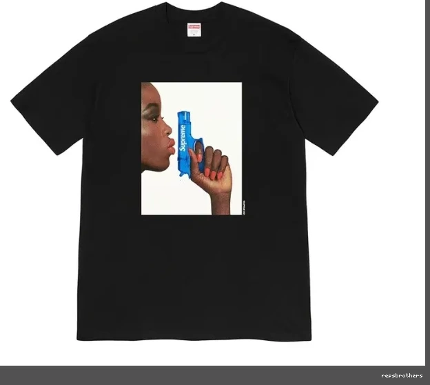 T-shirt Tee sleeved WEEK Short XL Female Water Black White Water M Printed 1 Portrait Gun L Pistol S 1001